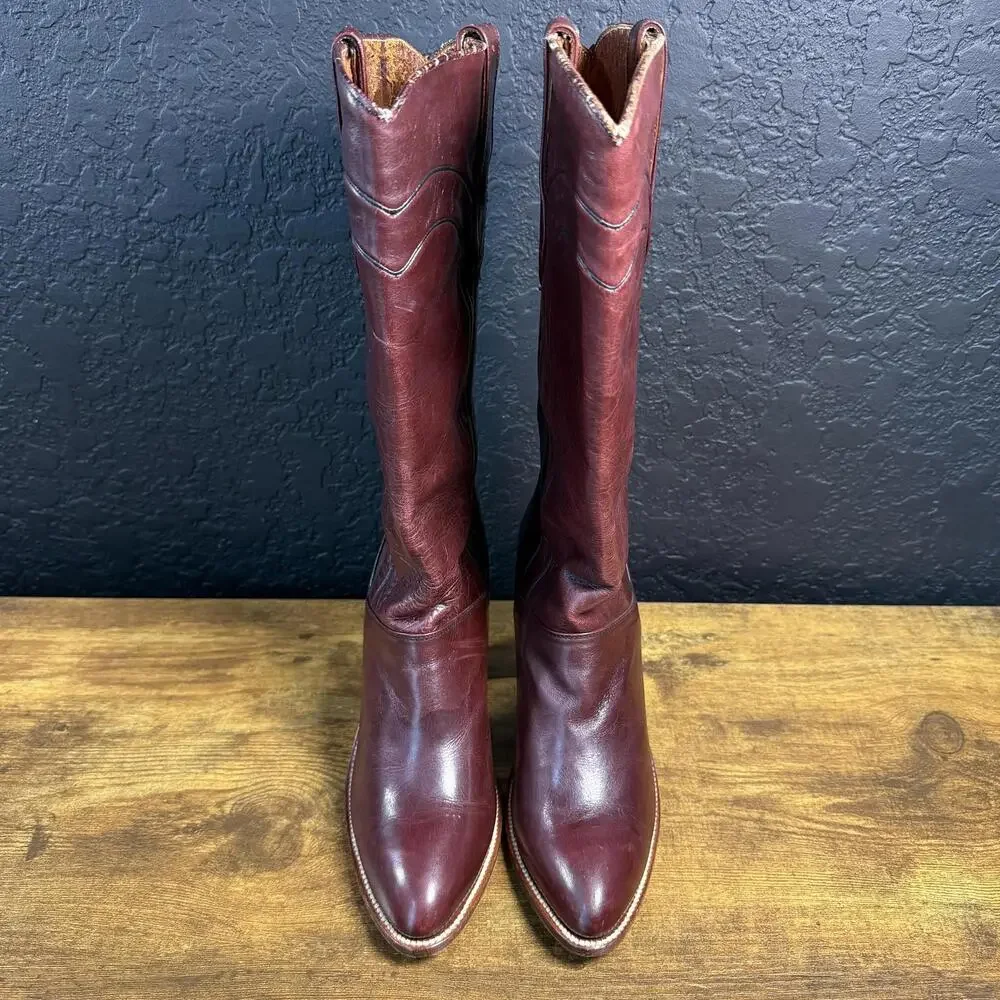 Dan Post 4149 Burgundy Leather Western Cowboy Boots Womens Size 7 N - Picture 2 of 7